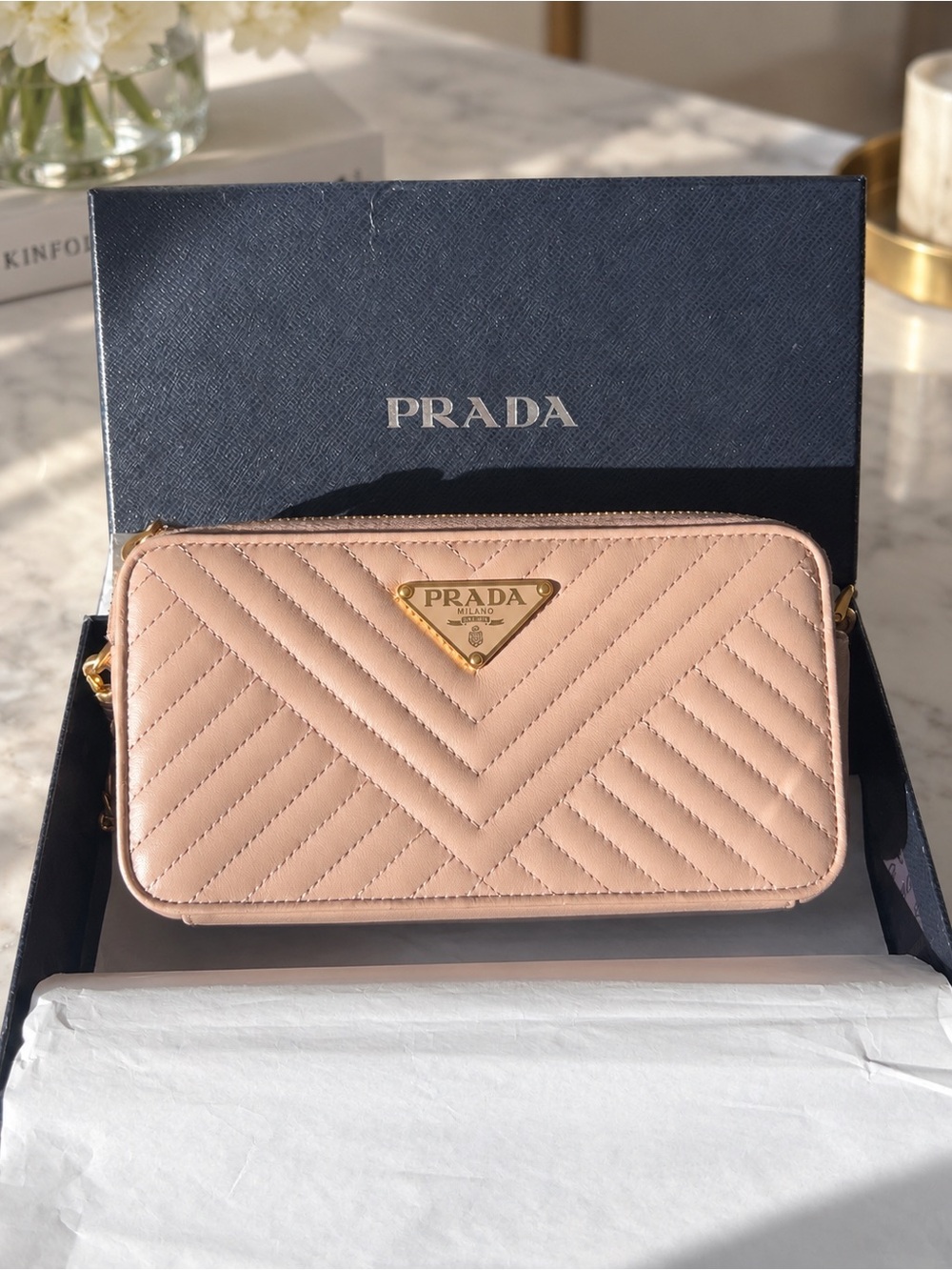 Prada Cipria Quilted Nappa Leather Wallet / Clutch – Excellent Condition